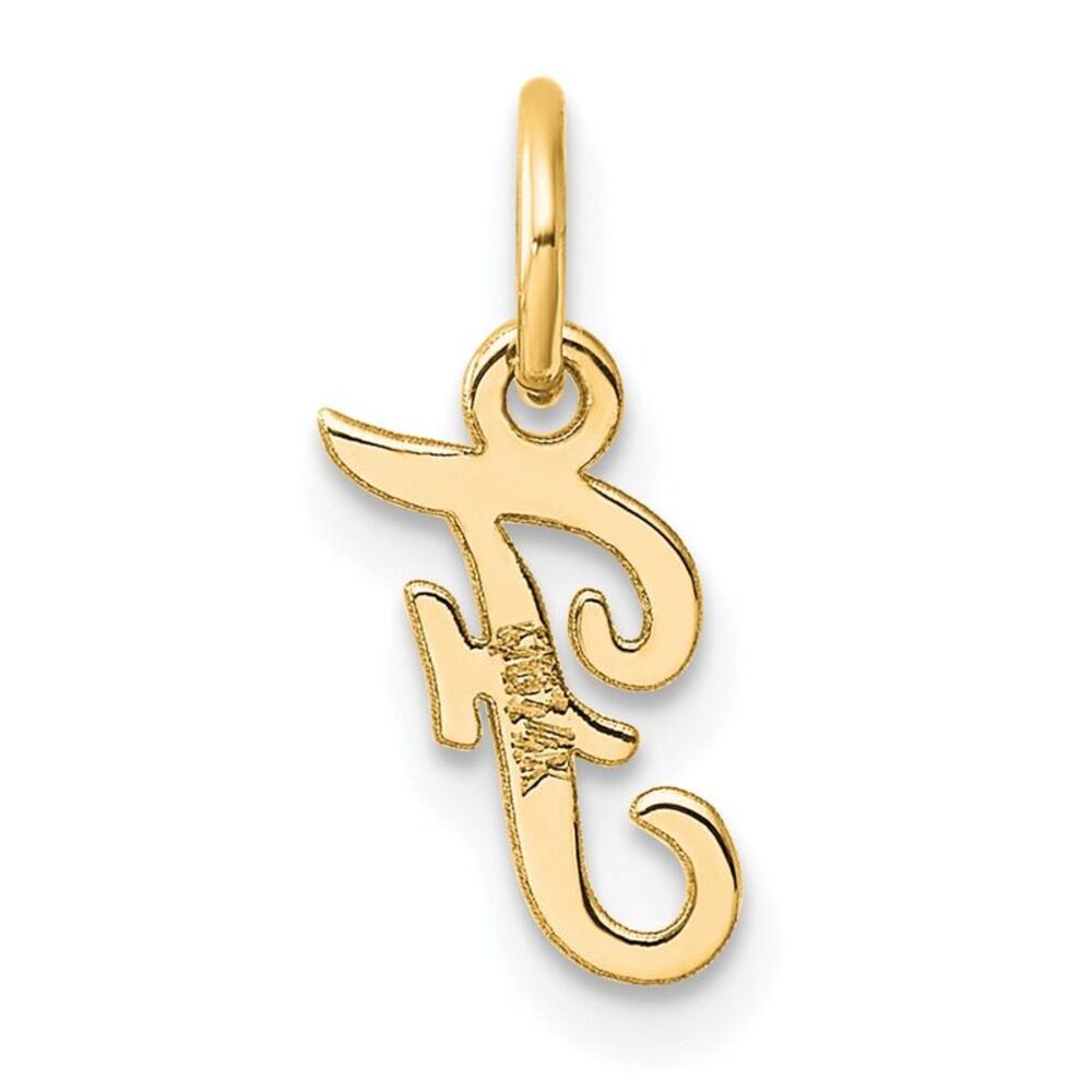 Kazi Luxury 14k Yellow Gold Small Script Letter F… - image 3